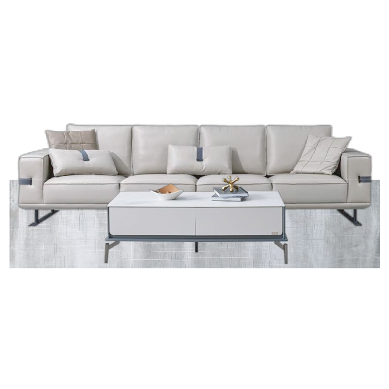 Light Gray White Modern Home Furniture Suite Sofa Beds Marble Dining Table (1)