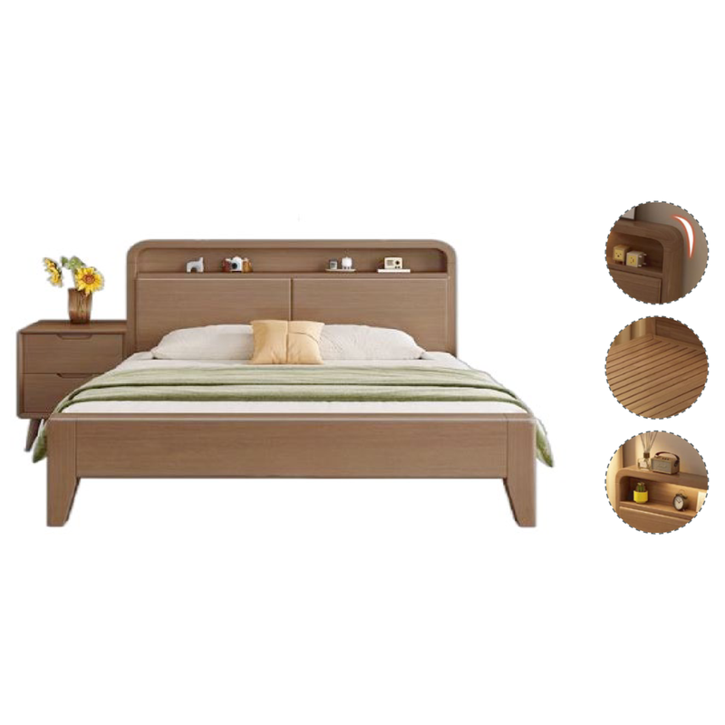 Light Wood Beige Yellow Modern Natural Home Furniture Suite Sofa Beds Dining Table (4)