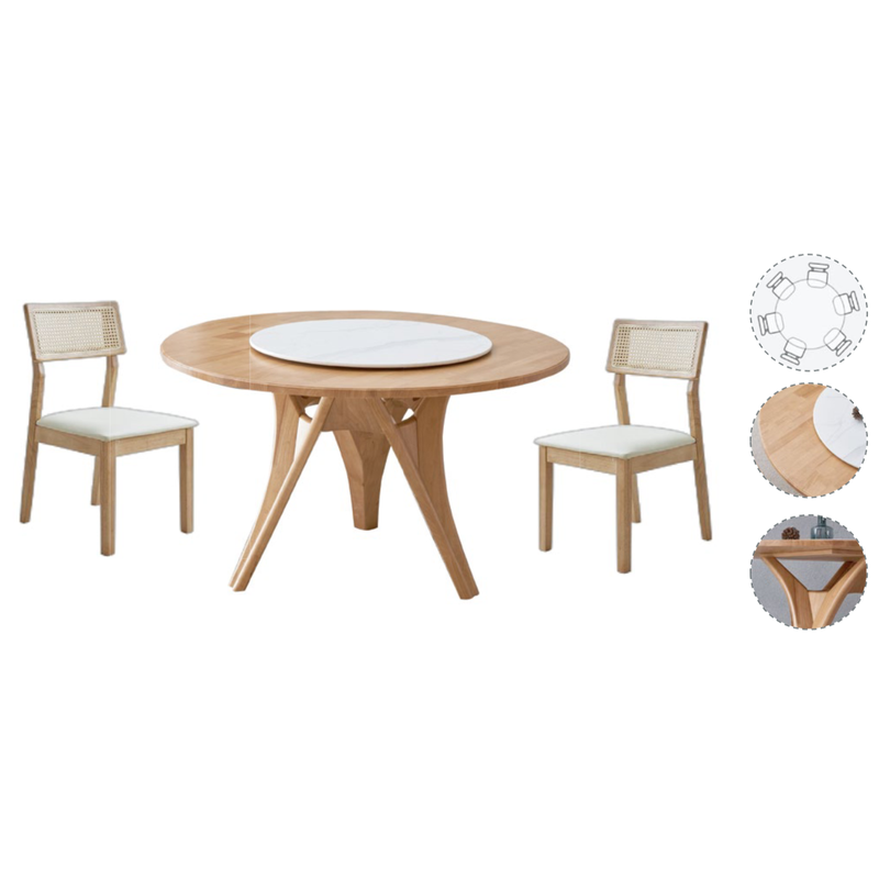 Light Wood Rattan Natural Modern Home Furniture Suite Sofa Beds Dining Table (3)