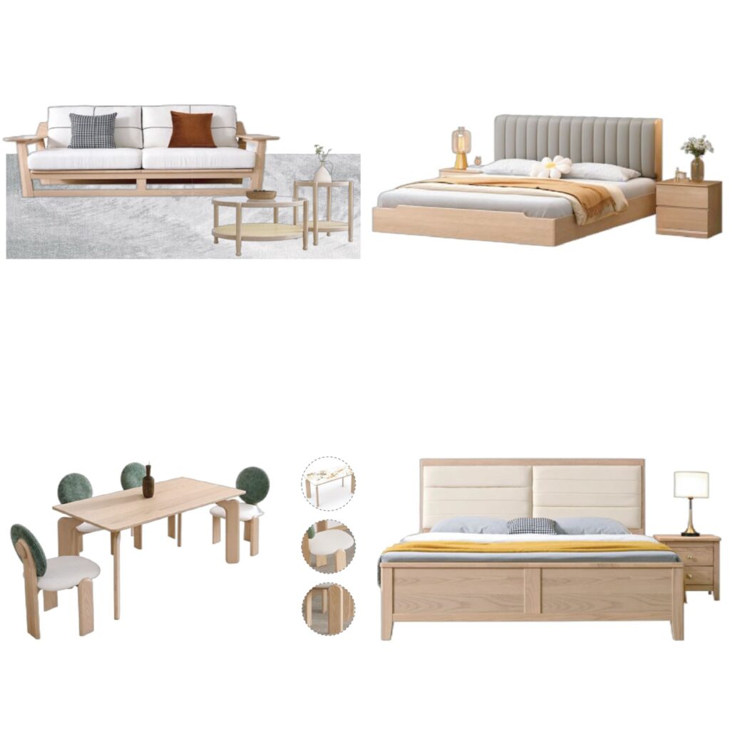 Light Wood White Green Brown Natural Modern Home Furniture Suite Sofa Beds Dining Table (1)