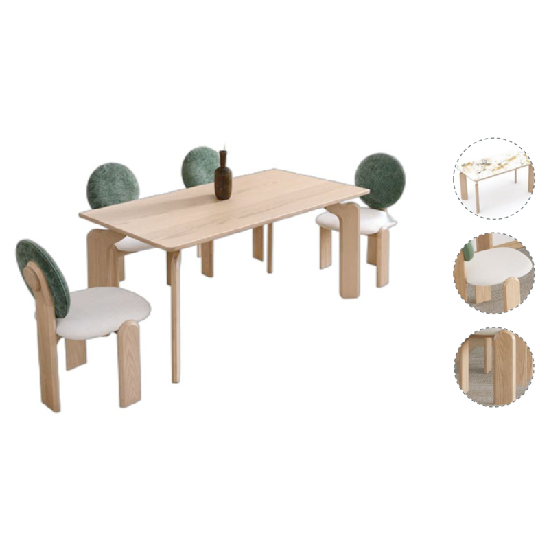 Light Wood White Green Brown Natural Modern Home Furniture Suite Sofa Beds Dining Table (3)